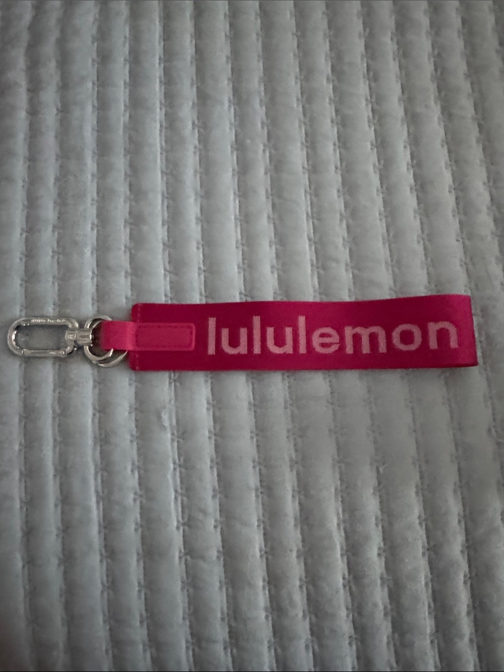 lululemon athletica Hot Pink Logo Keyring Wristlet. New without tag